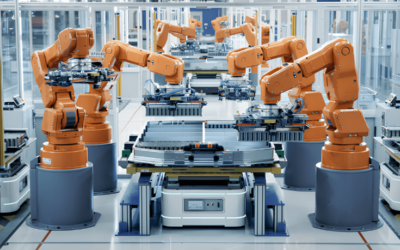 How can robot arms on production lines promote economic growth?